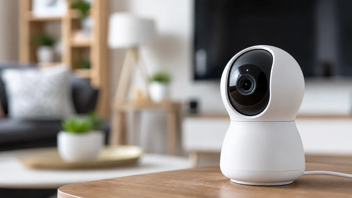 Câmera Wi-Fi de segurança instalada em ambiente residencial